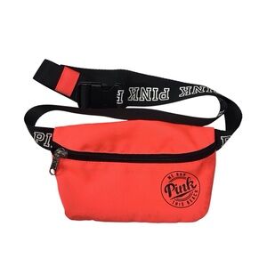 Victoria's Secret Pink Women's Neon Orange Sports Zip Up Bum Bag Small Size